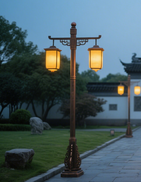复古市电景观灯      点亮蚌埠公园新风貌​