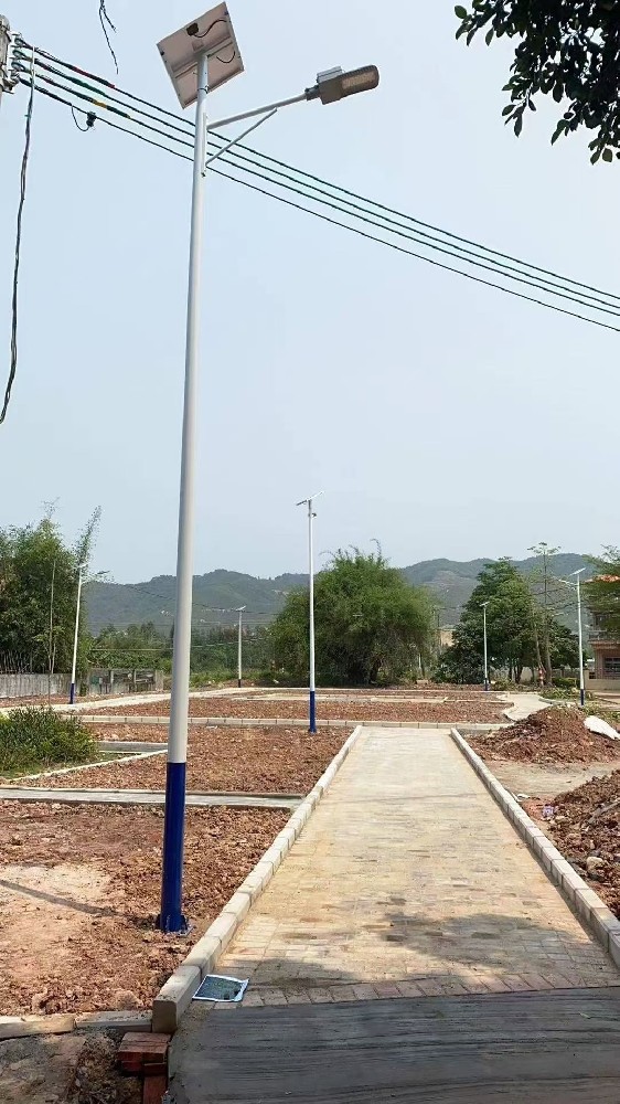 Hubei Jingzhou Farm Installed 6m Solar Street Lights, Now Bright at Night